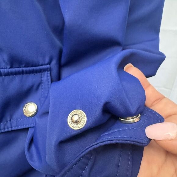 Liz Claiborne Light Hooded Jacket Blue - Picture 9 of 12